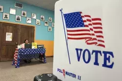 USA-Flagge mit Aufschrift Vote